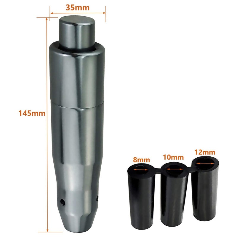 Lunsom Automatic Shift Knob Metal Car Shifting with Push Button Aluminum Alloy Shifter Lever Handle Long Stick Gear Head Fit Most Auto Transmission Vehicle (Titanium) - Image 4